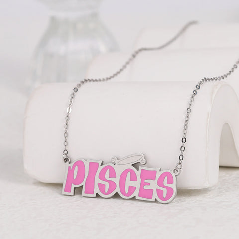 Carrie Custom Enamel Name Necklace