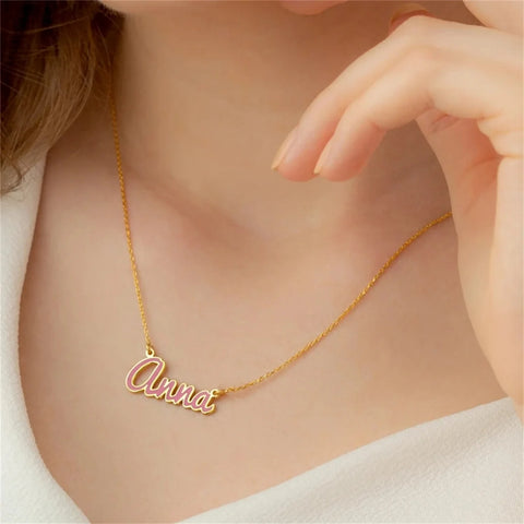Southern Belle Custom Enamel Name Necklace