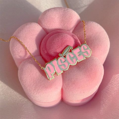 Carrie Custom Enamel Name Necklace