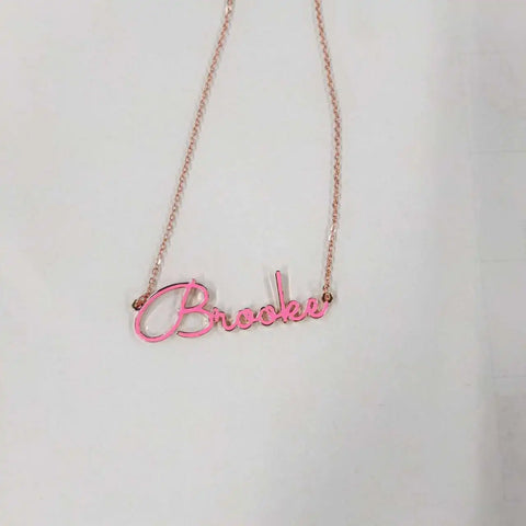Lover's Island Custom Enamel Name Necklace