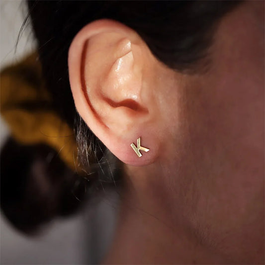 Tiny Initial Letter Earrings