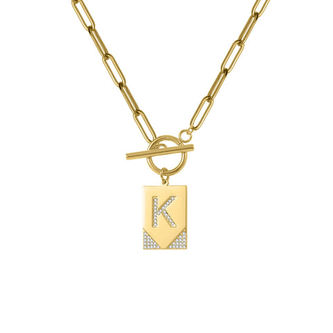 Initial Safe Keep Buckle Necklace