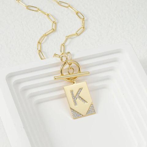 Initial Safe Keep Buckle Necklace