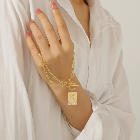 Initial Safe Keep Buckle Necklace