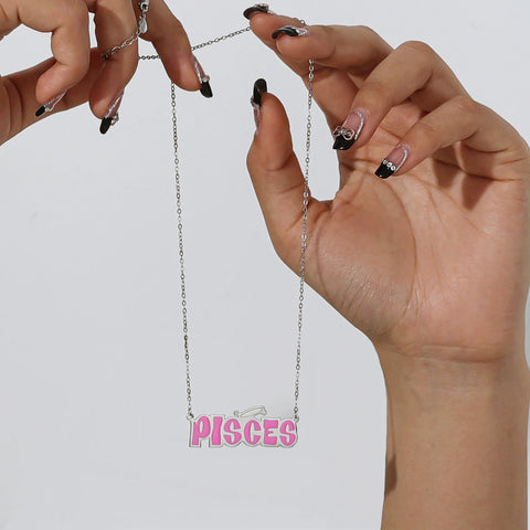 Carrie Custom Enamel Name Necklace