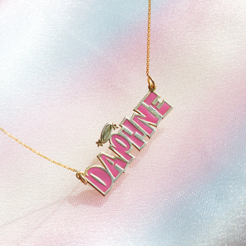 Carrie Custom Enamel Name Necklace