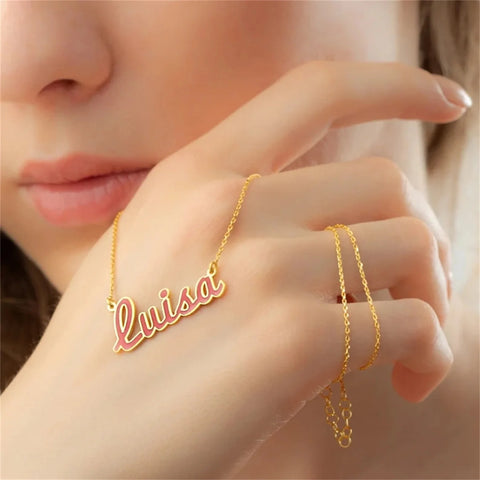 Southern Belle Custom Enamel Name Necklace