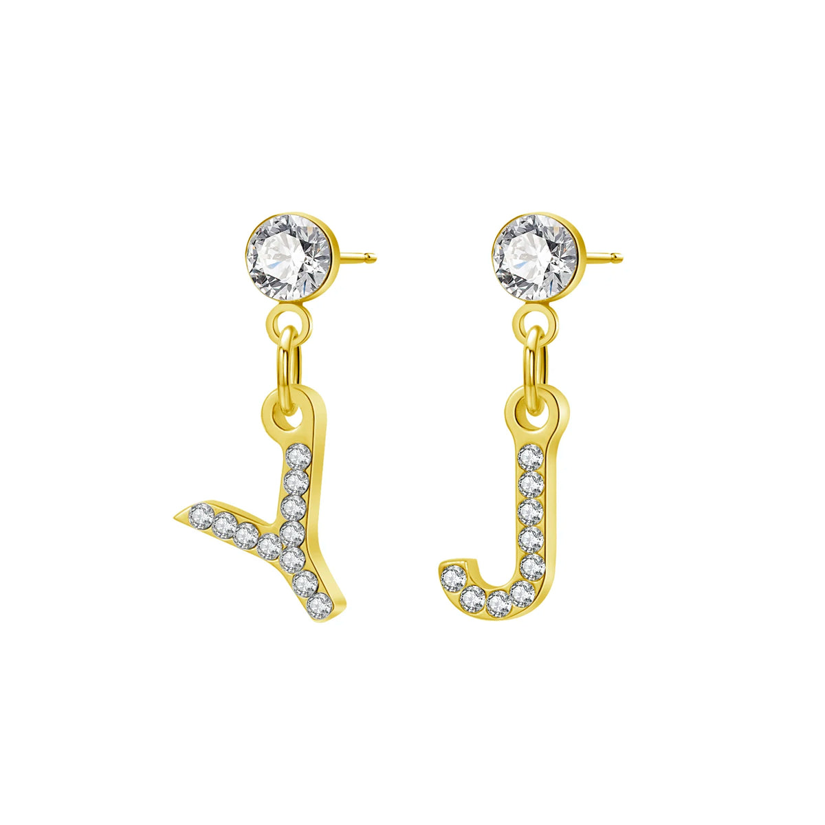Initial Diamond Stud Earrings