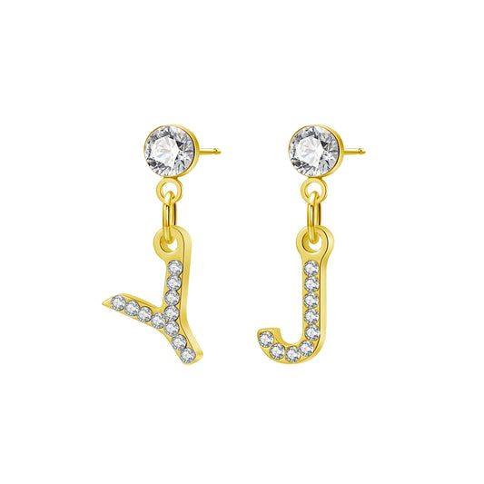 Initial Diamond Stud Earrings