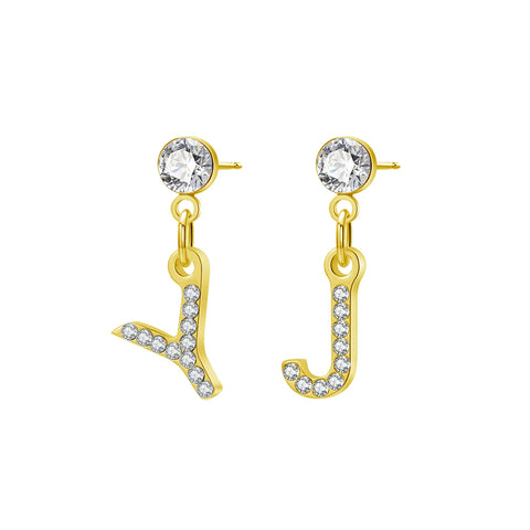 Initial Diamond Stud Earrings