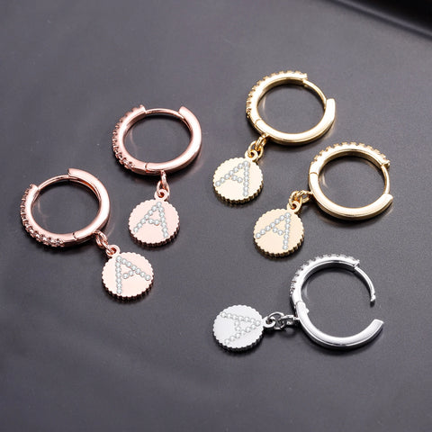 Initial Huggie Earrings