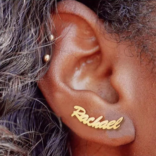 Custom Name Stud Earrings