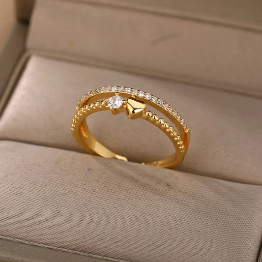 Doublestack Heart Ring
