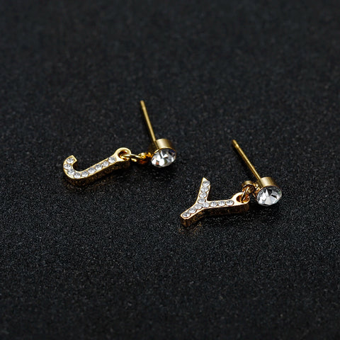 Initial Diamond Stud Earrings