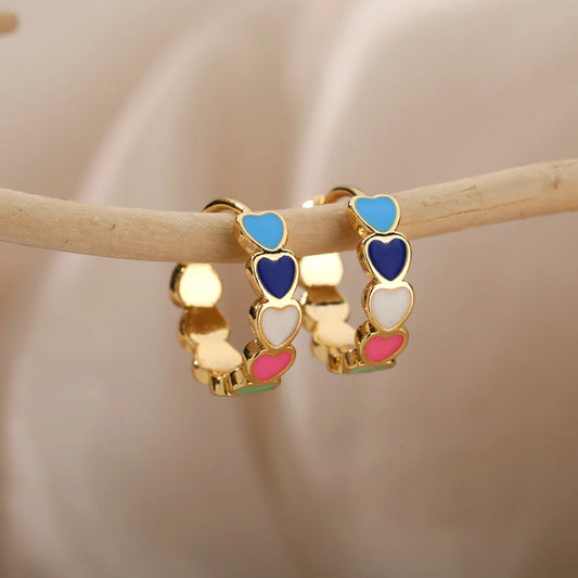 Mini colorful heart Earrings