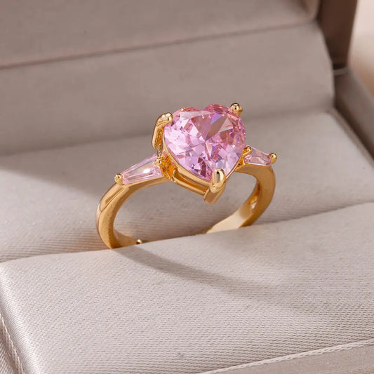 Piper Pink Heart Adjustable Ring