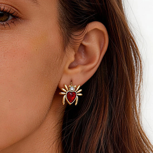 Stainless Steel Zircon Spider Earrings For Women 18K Gold Plated Spider Earring Wedding Boho Animal Jewelry Gift