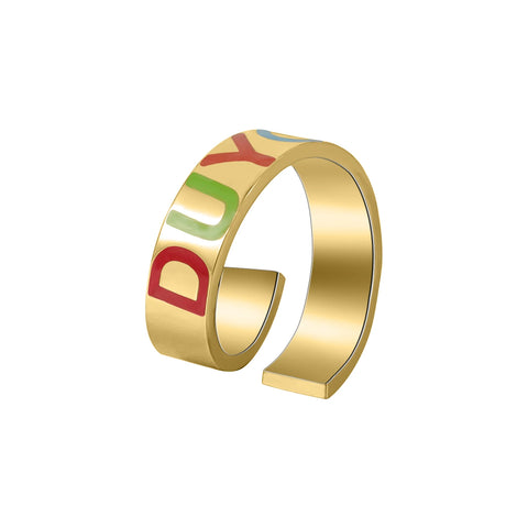 Custom Enamel Name Ring