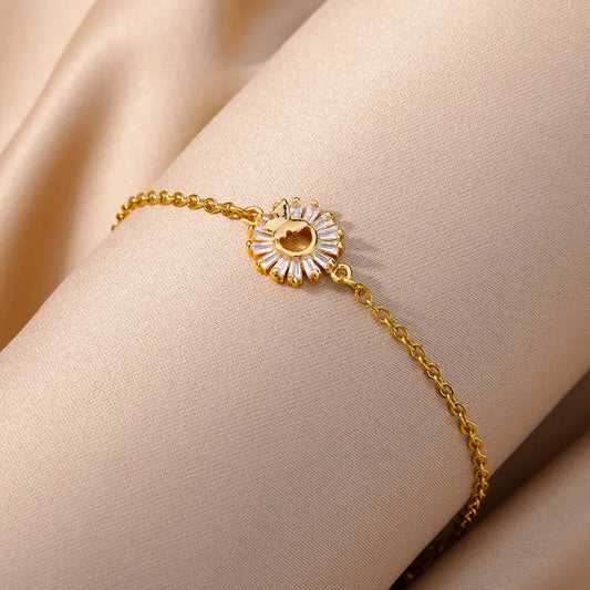 Crystal Sunflower Bracelet