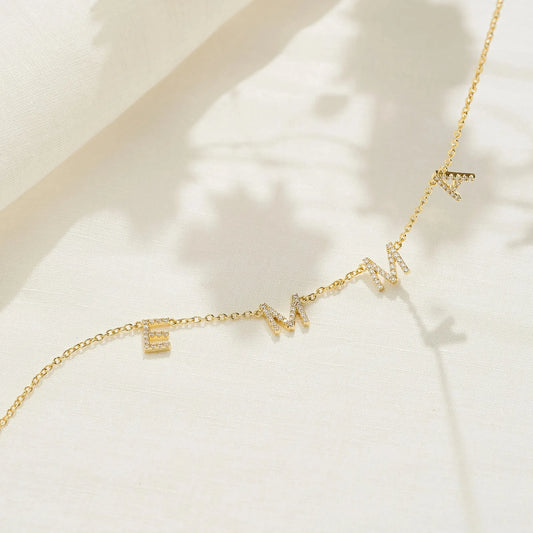 Custom Tiny Pave Initial Necklace Personalized Letter Name Necklace with CZ Dainty Name Jewelry Bridesmaid Gift Girlfriend Gift