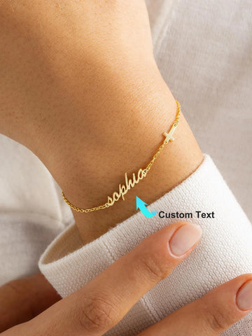 Personalized Name Cross Bracelet