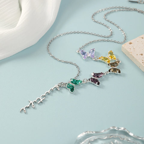 Custom Butterfly Name Necklace
