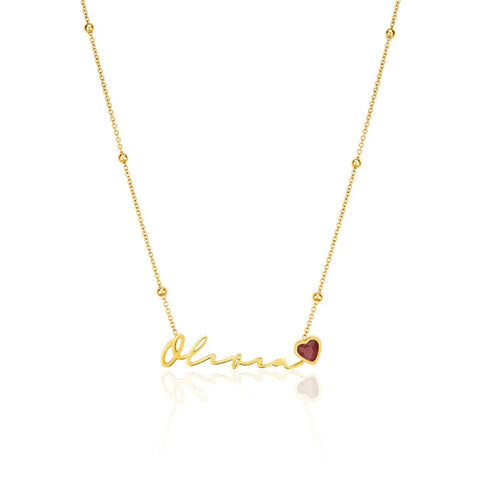 Custom Birthstone Signature Name Necklace