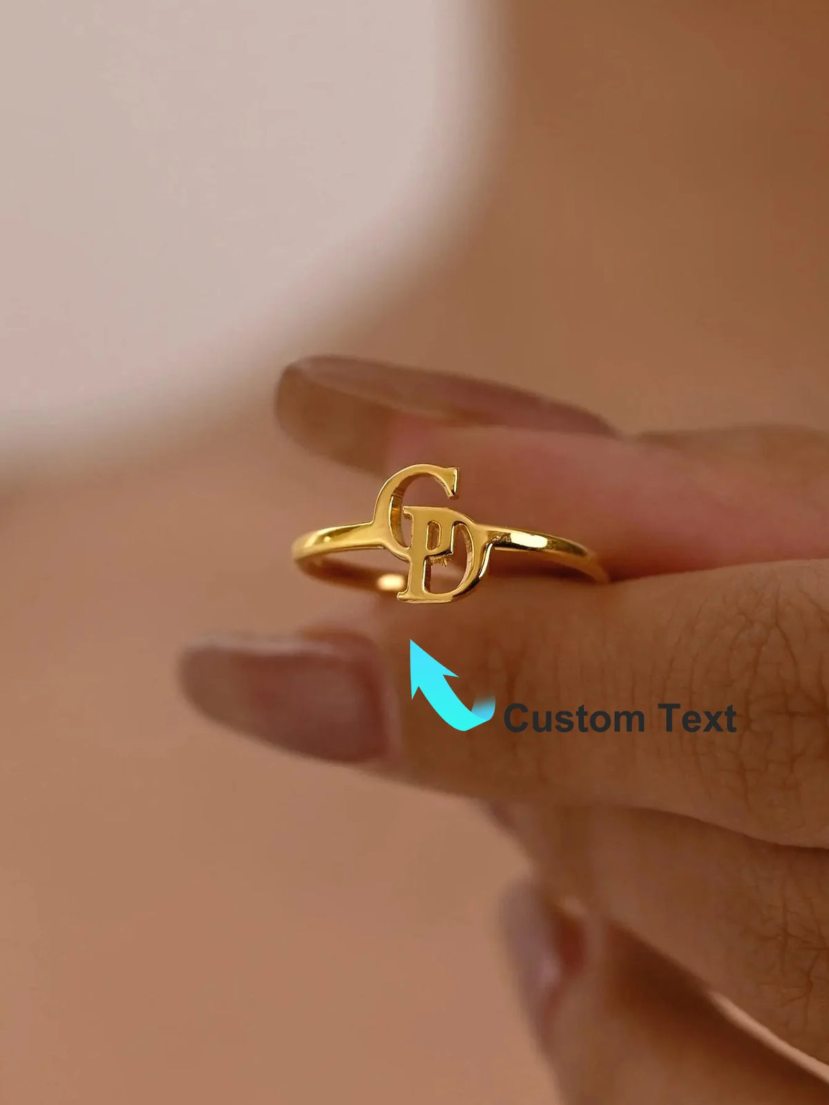 Initials Custom Ring Custom Two Letter Personalized Ring for Women Couple Rings Skinny Letter Ring Mothers Ring Christmas Gifts