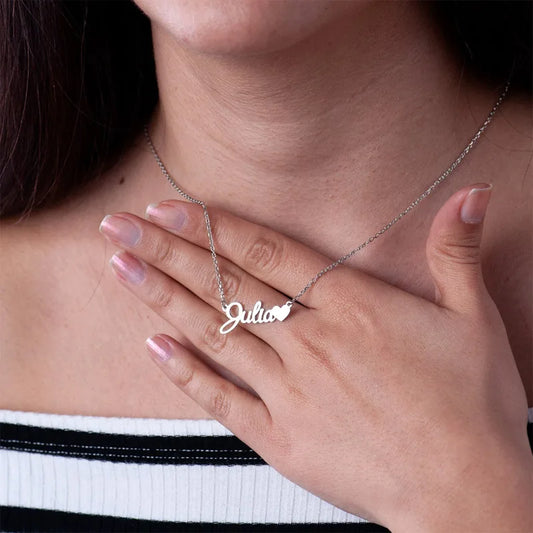 Personalized Name Heart Necklace For Women Stainless Steel Chain Custom Name Necklaces With Heart Christmas Jewelry Gift