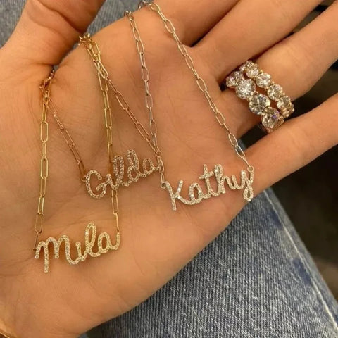 Paper Clip Custom Name Necklace