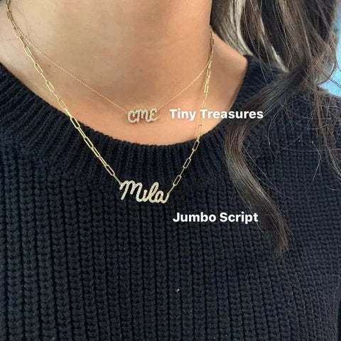Paper Clip Custom Name Necklace