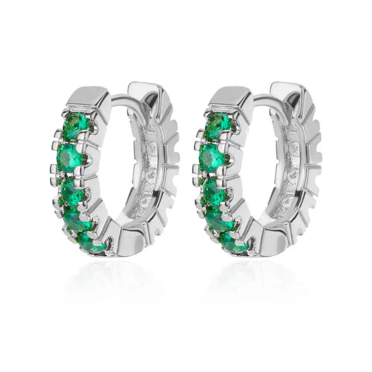 Emerald Green Huggie Earrings