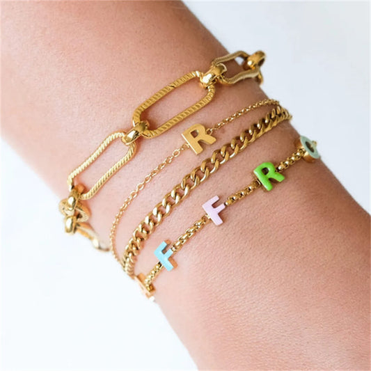 Custom Enamel Name Bracelet