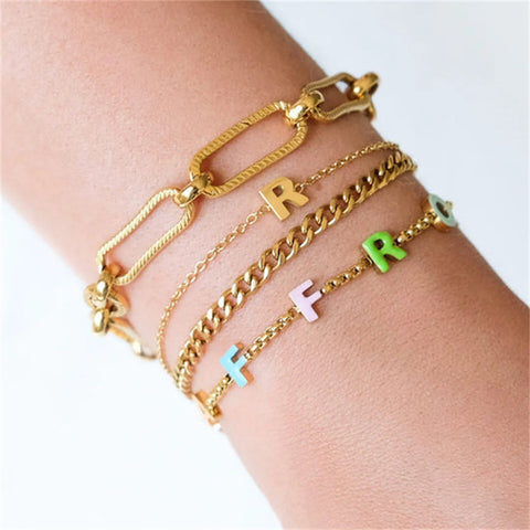 Custom Enamel Name Bracelet