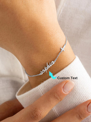 Personalized Name Cross Bracelet