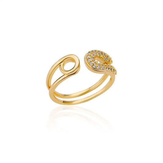 Crystal Pin Adjustable Ring