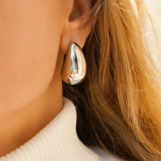 Dome Drop Stud Earrings