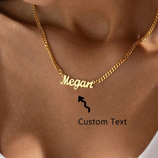 Personalized Cursive Name Necklace with Curb Chain