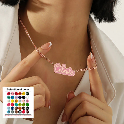My Lady Custom Enamel Name Necklace