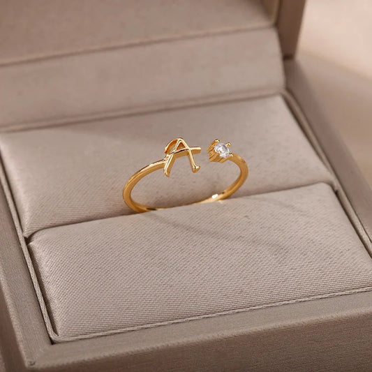 Tiny Initial Letter Ring