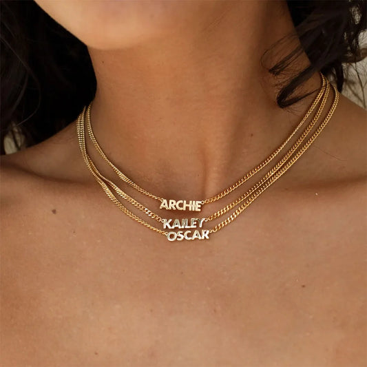 Custom Name Necklace with Curb Chain