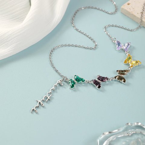 Custom Butterfly Name Necklace