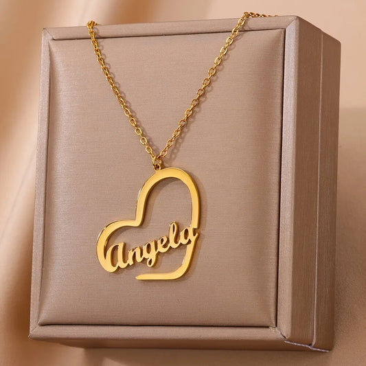 Custom Heart Name Necklace