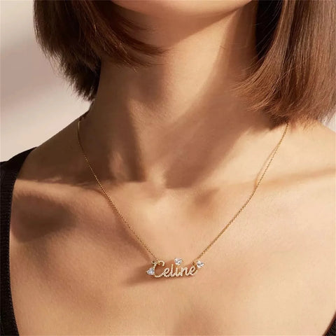 Shiny Diamond Custom Name Necklace