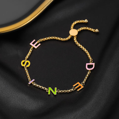 Custom Enamel Name Bracelet