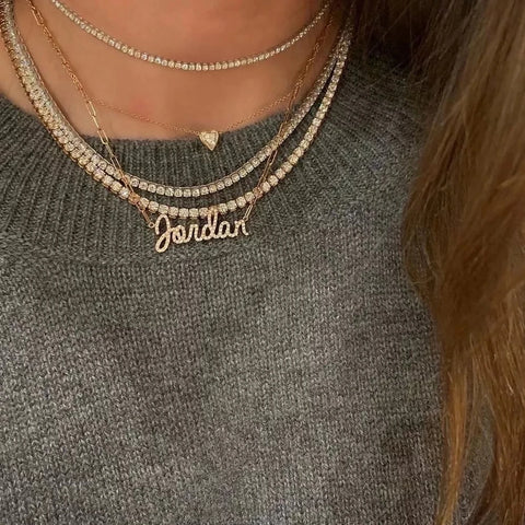 Paper Clip Custom Name Necklace