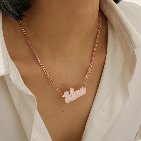 My Lady Custom Enamel Name Necklace