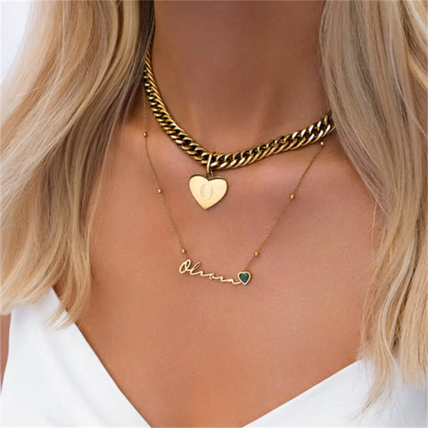 Custom Birthstone Signature Name Necklace