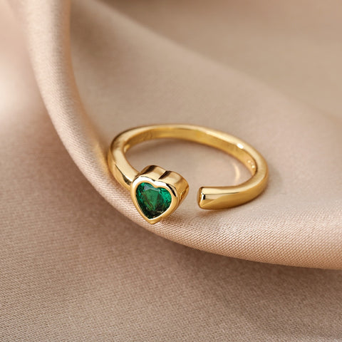 Mini Heart Gemstone Ring