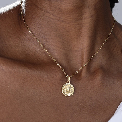 Custom Initial Round Pendant Necklace